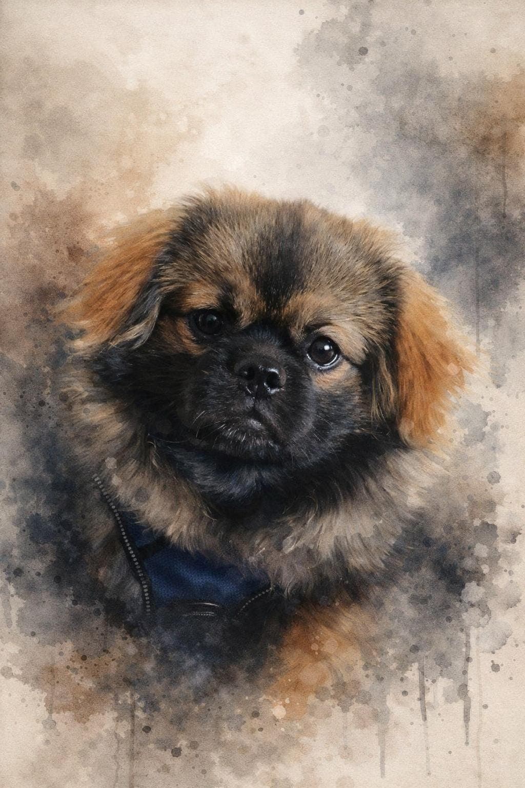 Tibetansk spaniel hann 7 måneder.